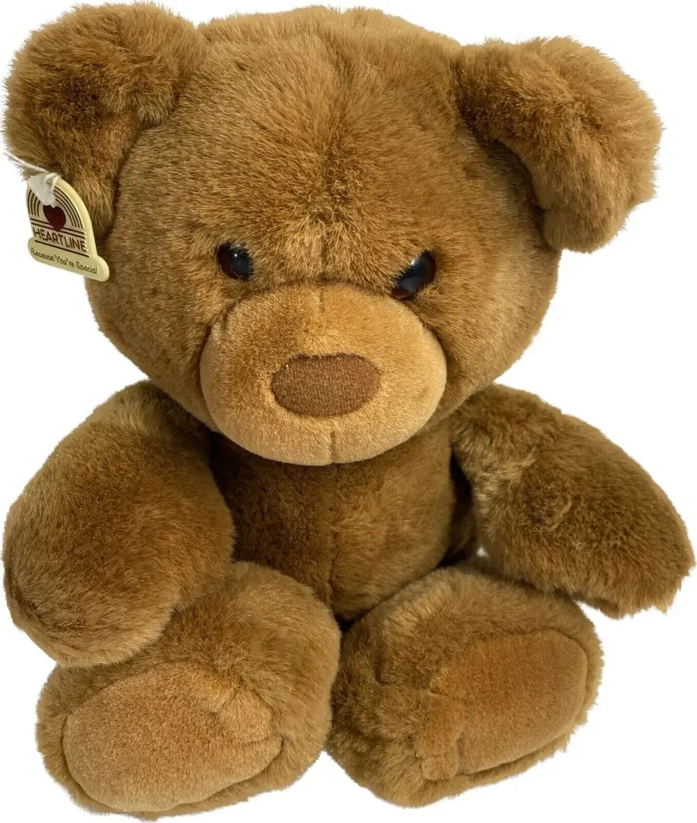 Heartline 1987 Brown Teddy Bear Plush Stuffed Animal 15